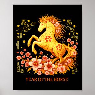 Póster Feliz Año Nuevo Lunar Chino 2026 Año del Caballo