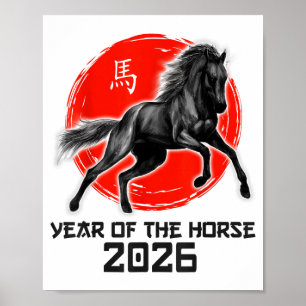 Póster Feliz año nuevo lunar chino 2026 año zodiacal de T