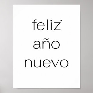 Póster Feliz Año Nuevo - minimalistic typography poster