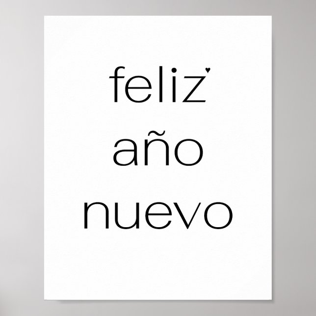 Póster Feliz Año Nuevo - minimalistic typography poster (Frente)