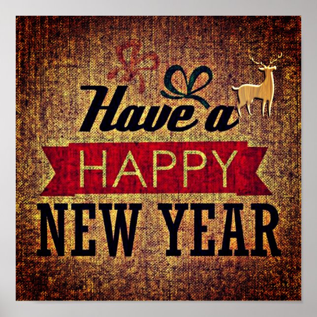 Póster Feliz Año Nuevo poster (Frente)