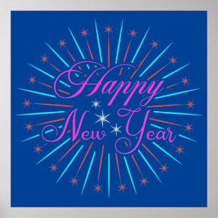 Póster Feliz Año Nuevo Poster de espárragos