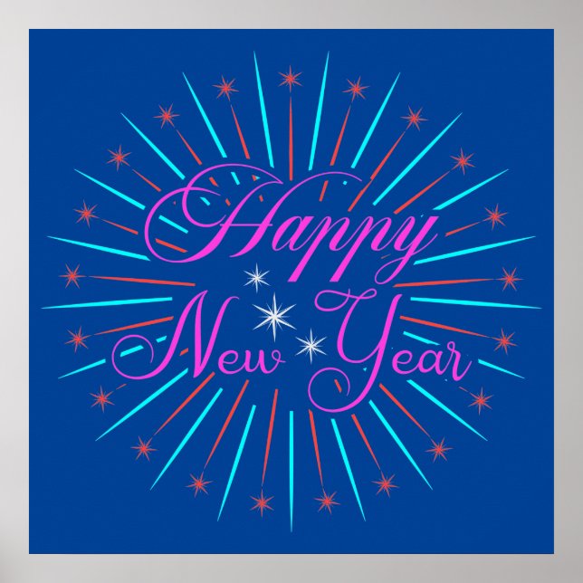 Póster Feliz Año Nuevo Poster de espárragos (Frente)