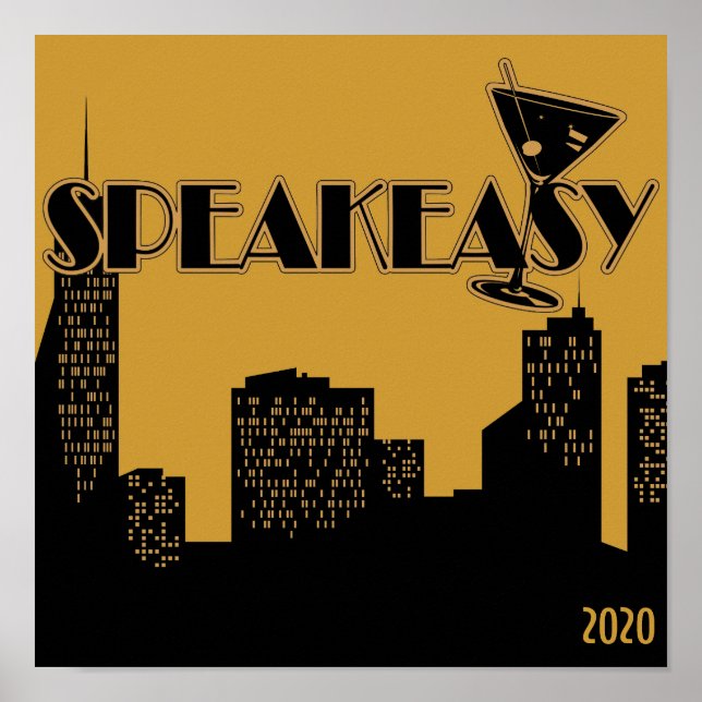 Póster Feliz Año Nuevo, Poster Fiesta de los años 20 (Frente)