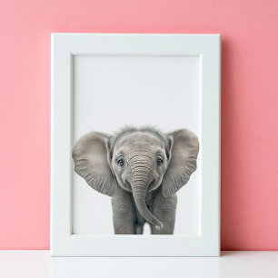 Póster Feliz bebé Elefante Nursera Selva Safari