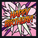 Póster FELIZ BIRTHDAY Fun Retro Libro De Cómic Pop Art<br><div class="desc">Arte pop diseñado para poner un azote,  un zap,  en la celebración de cumpleaños de cualquiera. Un divertido,  fresco y moderno diseño inspirado en el arte pop del libro de historietas retro que pone el wham,  zap,  en el día de cualquier superhéroe. Diseñado por ComicBookPop© en www.zazzle.com/comicbookpop*</div>