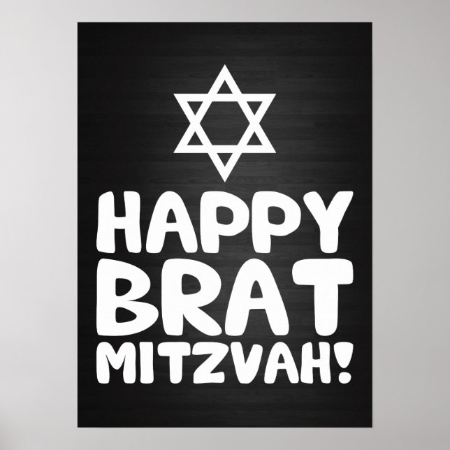 Póster Feliz Brat Mitzvah (Bar / Bat Mitzvah) (Frente)