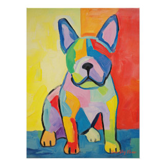Póster Feliz Bulldog francés 02 - Kaori
