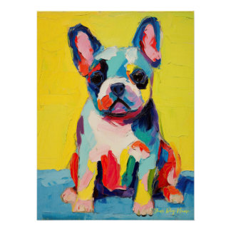 Póster Feliz Bulldog francés 03 - Kaori
