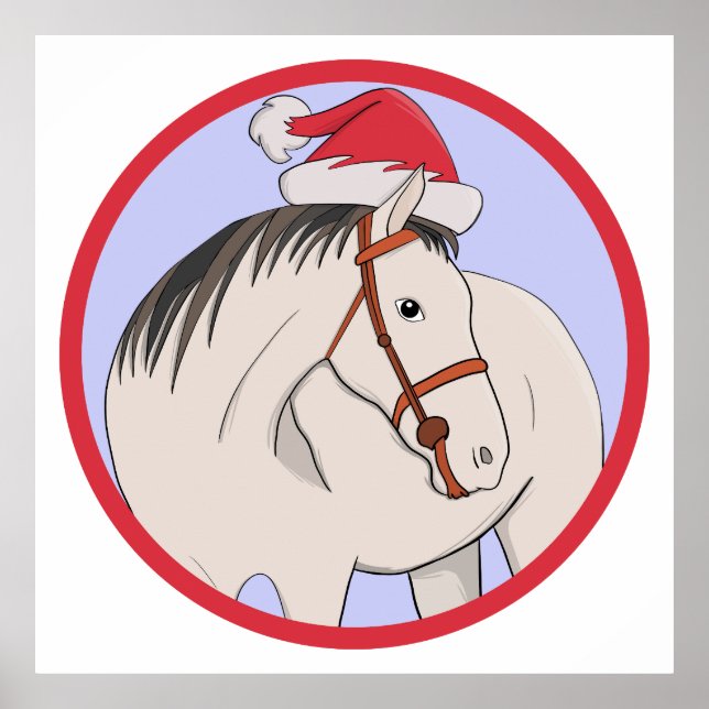 Póster Feliz caballo navideño (Frente)