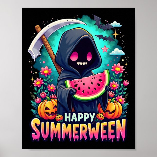 Póster Feliz Calaveras de Summerween Jack-o-lantern Sandí (Frente)