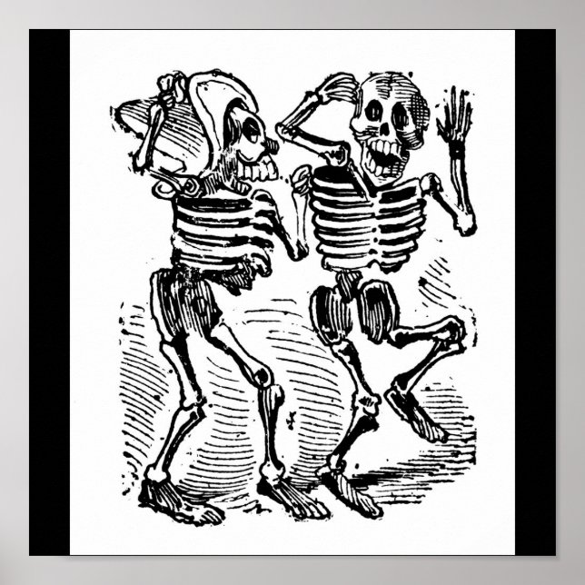 Póster "Feliz Calaveras" Día de los Muertos en México (Frente)