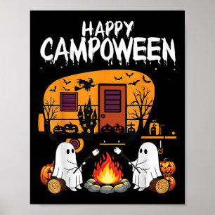 Póster Feliz Camp-o-ween Halloween Camping Fantasmas Y Ca