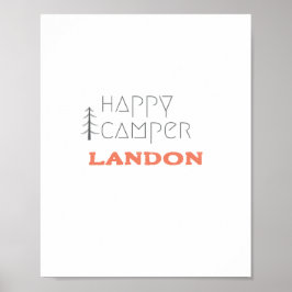 Póster feliz camper.Nombre personalizado. Poster e impres