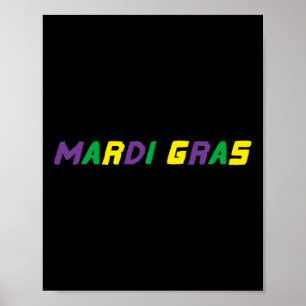 Póster Feliz Carnaval de Mardi Gras Louisiana Hombres de 