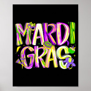 Póster Feliz Carnaval de Mardi Gras Martes de Carnaval Ho