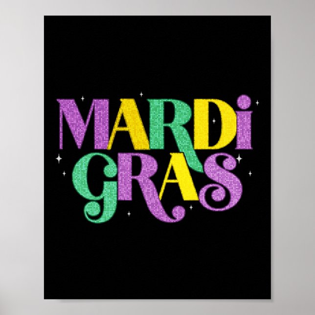 Póster Feliz Carnaval de Mardi Gras Martes Gordo Fleur De (Frente)