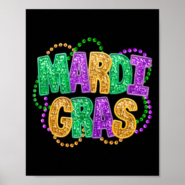 Póster Feliz Carnaval del Martes de Carnaval Gras (Frente)