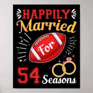 Póster Feliz Casamiento Por 54 Estaciones 54ª Boda Annive