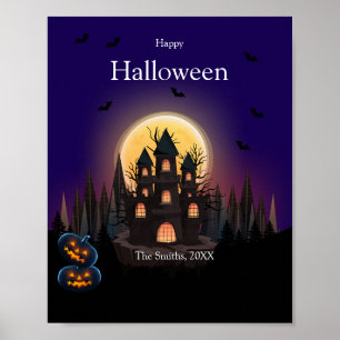 Póster Feliz Castillo de Halloween