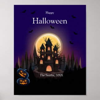 Póster Feliz Castillo de Halloween