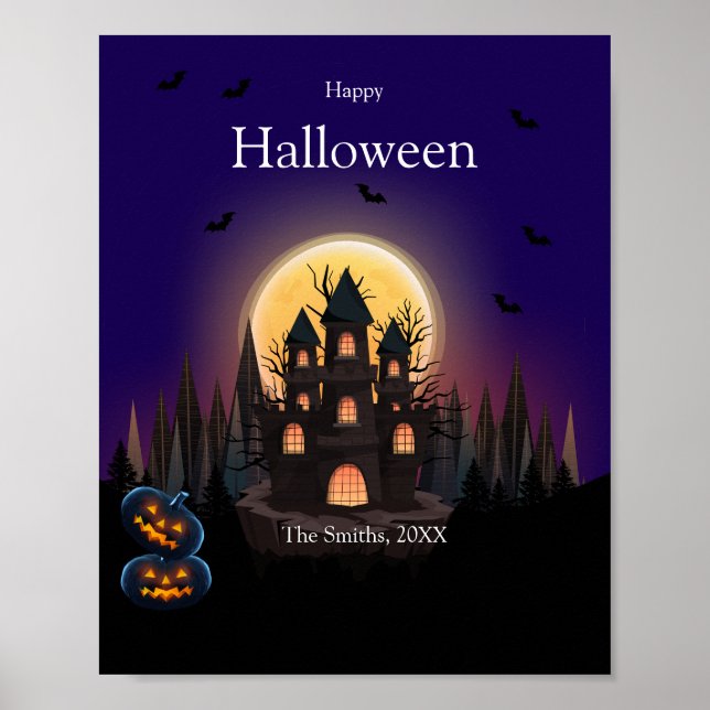 Póster Feliz Castillo de Halloween (Frente)