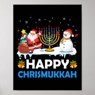 Póster Feliz Chrismukkah Hanukkah Diversión Feliz Navidad