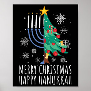 Póster Feliz Chrismukmah Feliz Navidad Janucá