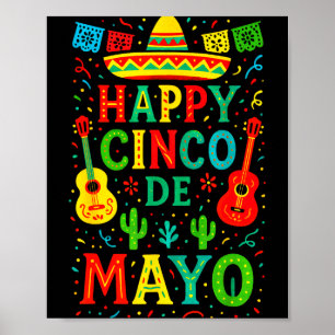 Póster Feliz Cinco De Mayo - Diversión en la Fiesta Mexic