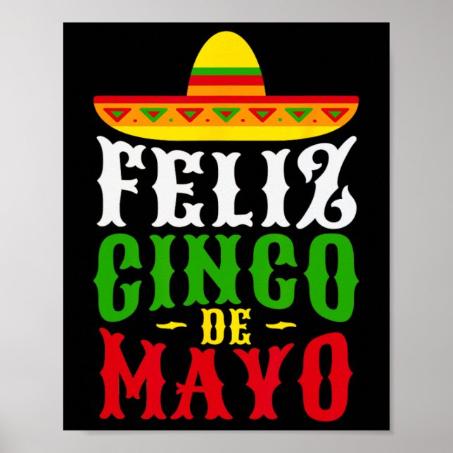 Póster Feliz Cinco De Mayo Festival Mexicano (Frente)