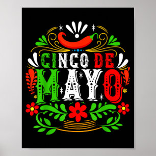 Póster Feliz cinco de mayo fiesta equipo 5 de mayo mexica