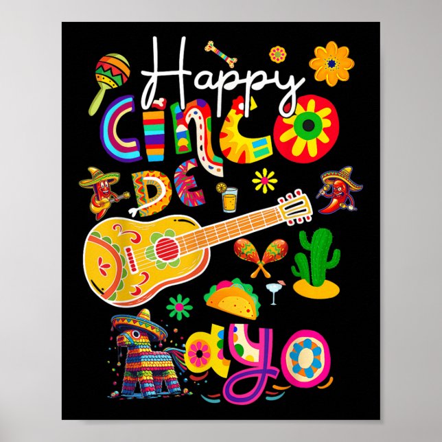 Póster Feliz Cinco De Mayo Fiesta Fiesta Mexicano 5 De Ma (Frente)