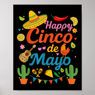 Póster Feliz Cinco De Mayo Fiesta Hombres Fiestas Mexican