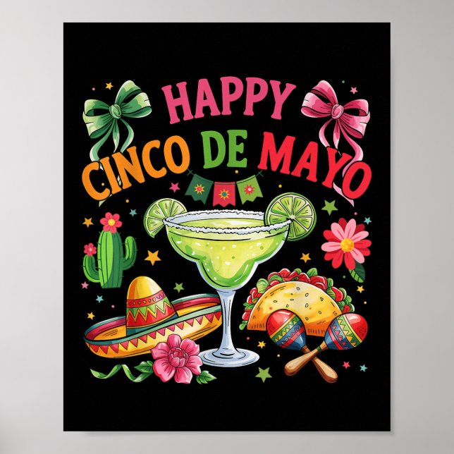 Póster Feliz Cinco De Mayo Fiesta Hombres Fiestas Mexican (Frente)