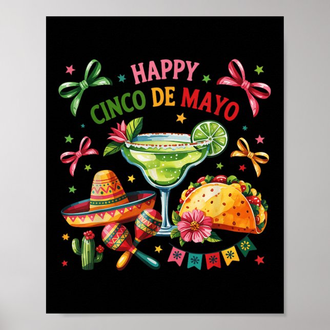 Póster Feliz Cinco De Mayo Fiesta Hombres Fiestas Mexican (Frente)