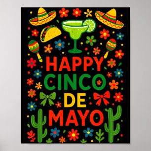 Póster Feliz Cinco De Mayo - Fiesta Mexicana De Fiesta Ca