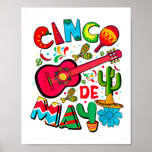 Póster Feliz Cinco De Mayo Hombres Mujeres Niños 5 De May
