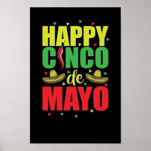 Póster Feliz Cinco de Mayo Mexiko Amerika Feiertag