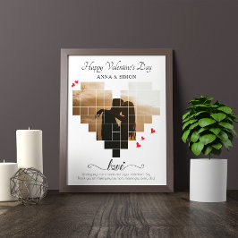 PÓSTER FELIZ COLLAGE DE CORAZÓN DEL DÍA DE VALENTINE