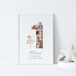 Póster Feliz Collage de fotos Ballerina de Cumpleaños