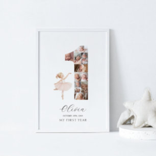 Póster Feliz Collage de fotos Ballerina de Cumpleaños