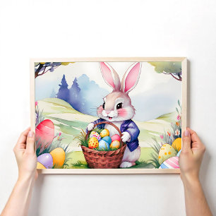 Póster Feliz conejo 1, Pascua