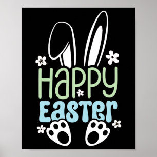 Póster Feliz Conejo de Pascua - Diseño Cuto De Pascua Par