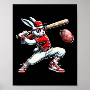 Póster Feliz Conejo de Pascua Jugando Vender Niños Deport