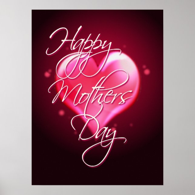 Póster FELIZ CORAZÓN DEL DÍA DE LA MADRE por SHARON SHARP (Frente)