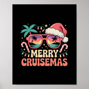 Póster Feliz Crucero de Navidad 2025 2026 Santa Reno Cier