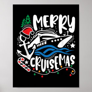 Póster Feliz Crucero de Navidad Familia Crucero Navidad F