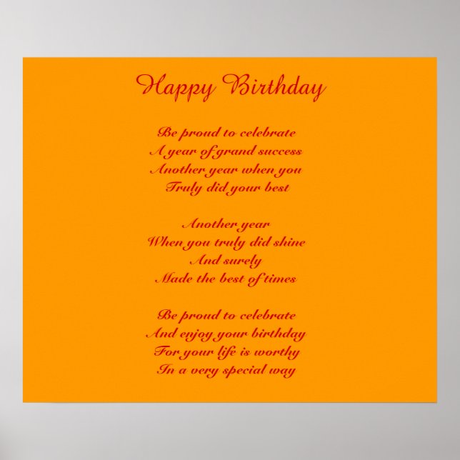 Póster Feliz cumpleaños (Frente)