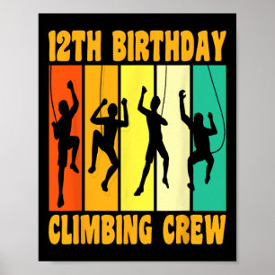 Póster Feliz cumpleaños 12 Escalador de 12 años escalando