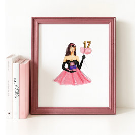 Póster Feliz cumpleaños 17